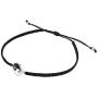 AeraVida Balance of Yin and Yang .925 Sterling Silver Cotton Rope Adjustable Wrist Pull Bracelet