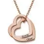Oak&Luna Love Two Interlocking Hearts Necklace Personalized Engraved Custom Made Jewelry for Her Oak&Luna Love Two Interlocking Hearts Necklace Personalized Engraved Custom Made Jewelry for Her