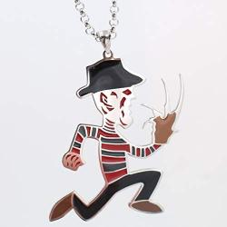 U/K Heavy Large 2 inch Stainless Steel Color ICP Crazy Clown Hatchetman Mens Pendant Necklace Punk Jewelry for Mens rolo Chain 4mm24