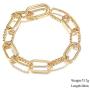 CIUNOFOR Designer Brand Classic Twist Rope Chain Link Bracelet Threader Interlocking Bracelet Inspired Antique Textured Bracelet Gold Plated Cable Wire Bracelet