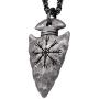 HAQUIL Viking Jewelry Alloy Aegishjalmr Helm of Awe Norse Talisman Pendant Necklace for Men and Women, 19.7''
