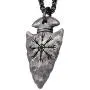 HAQUIL Viking Jewelry Alloy Aegishjalmr Helm of Awe Norse Talisman Pendant Necklace for Men and Women, 19.7'' HAQUIL Viking Jewelry Alloy Aegishjalmr Helm of Awe Norse Talisman Pendant Necklace for Men and Women, 19.7''