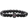 Nsitbbuery Fashion Crystal Eye Skull Bracelet 8MM Lava Rock Bead Bracelet