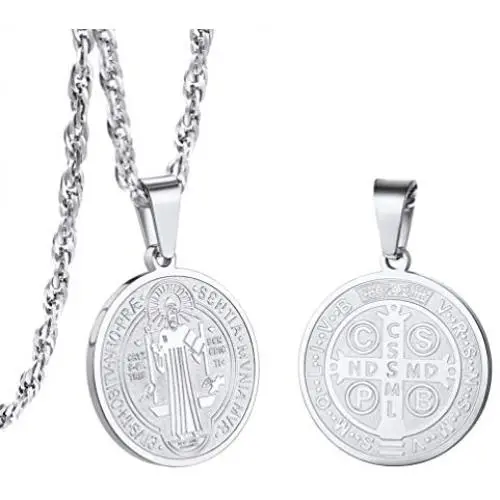 PROSTEEL Stainless Steel Saint Benedict Medal Necklace, Protection Jewelry for Men Women, 18K Real Gold Plated, 22inch-24inch Adjustable, Come Gift Box PROSTEEL Stainless Steel Saint Benedict Medal Necklace, Protection Jewelry for Men Women, 18K Real Gold Plated, 22inch-24inch Adjustable, Come Gift Box