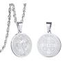 PROSTEEL Stainless Steel Saint Benedict Medal Necklace, Protection Jewelry for Men Women, 18K Real Gold Plated, 22inch-24inch Adjustable, Come Gift Box