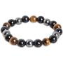 Mson Triple Protection Bracelet Black Obsidian Tiger Eye Stone Bracelets for Protection Bring Luck and Prosperity Hematite