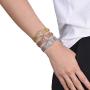 Hynsin Blue CZ Zircon Evil Eye Charm Bracelet Stainless Steel Bracelets & Bangles for Women Mesh Buckle Wrist Jewelry