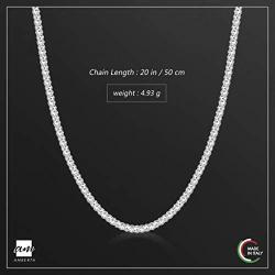 Amberta 925 Sterling Silver 2.5 mm Diamond Cut Popcorn Coreana Chain Necklace 16'' 18'' 20'' 22'' 24'' in