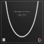 Amberta 925 Sterling Silver 2.5 mm Diamond Cut Popcorn Coreana Chain Necklace 16'' 18'' 20'' 22'' 24'' in