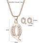 ORAZIO Initial Necklace Earrings for Women Girls Alphabet Letter A-Z Pendant Necklace Stud Earrings Jewelry Set