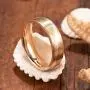 DOUX 6mm Mokume Gane Weeding Ring Silver Inlay Woodgrain Copper Domed Flat Couple Ring Engagement Band