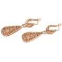 Yoursfs Filigree Teardrop Leverback Dangle Earrings for Women 18K Gold Plated Wedding Earring Prom Jewelry