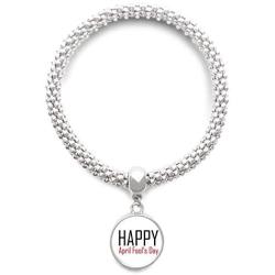 DIYthinker Celebrate April Fools Day Festival Holiday Sliver Bracelet Pendant Jewelry Chain Adjustable Bangle