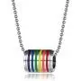 Ropman Rainbow Lesbian Pride Necklace for Unisex,Equality Bisexual Ring Chain Jewelry Stainless Steel Gay Stuff LGBTQ Accessories