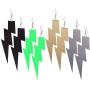 Gmillions Womens Lightning Hook Earrings Dangle Drop Resin Acrylic Lighting Bolt Drop Neon Earrings for Girls Bridal Party 4 pcs