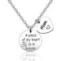 Eigso Memorial Jewelry A Piece of My Heart is in Heaven Necklace Sympathy Gift Memorial Keepsake for Loss of Mom Bereavement Gift Remembrance Necklace (Piece of My Heart NL)