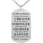 WPFdesign Grandson Granddaughter Dog Tag Necklace Jewelry Keychain Pendant from Grandma Grandpa