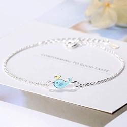 AUDREY RYAN Blue Whale Necklace or Bracelet Cute Jewelry for Women Girls