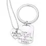 Daddys girl Stainless Steel Heart Pendant Necklace & Keychain - Father Daughter Set - Best Family Gift