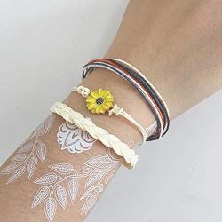 YANCHUN String Anklet Bracelet for Women Waterproof Strand Ankle Bracelets Set for Teen Girls
