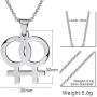 Gay & Lesbian Symbol LGBT Pride Pendant Necklace for Couples Stainless Steel Homosexuality Jewelry