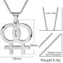 Gay & Lesbian Symbol LGBT Pride Pendant Necklace for Couples Stainless Steel Homosexuality Jewelry Gay & Lesbian Symbol LGBT Pride Pendant Necklace for Couples Stainless Steel Homosexuality Jewelry