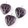 Jovivi Love Heart Amethyst Rose Quartz Healing Crystals Necklace Silver Wire Wrapped Tree of Life Chakra Gemstone Pendant Mothers Day Jovivi Love Heart Amethyst Rose Quartz Healing Crystals Necklace Silver Wire Wrapped Tree of Life Chakra Gemstone Pendant Mothers Day