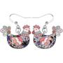 NEWEI Enamel Alloy Hen Chicken Earrings stud Dangle Unique Cut Fashion Animal Jewelry For Women Girls Gift Charms