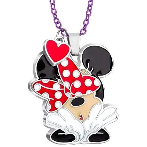 Disney Minnie Mouse, Fashion Necklace with Signature Polka Dot Bow Disney Minnie Mouse, Fashion Necklace with Signature Polka Dot Bow
