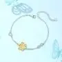 Annie & Kevin 925 Sterling Silver Sunflower Anklets/Bracelets/Necklaces/Earrings/Jewelry Set/Yellow Gold Plated CZ Flower with Jewelry Gift Box for Women Annie & Kevin 925 Sterling Silver Sunflower Anklets/Bracelets/Necklaces/Earrings/Jewelry Set/Yellow Gold Plated CZ Flower with Jewelry Gift Box for Women