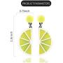 2 Pairs Cute Watermelon Lemon Fruit Earrings Jewelry Acrylic Exaggeration Personality Big Drop Dangle Stud Earrings for Womens Girls