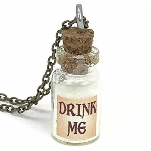 UMBRELLALABORATORY Alice in Wonderland Fairy Glow in The Dark Kawaii Necklace-Drink me