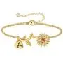 Anoup Initial Sunflower Bracelets for Girls Women, 14k Gold Plated Sunflower Bracelets Initial Bee Sunflower Charm Bracelets Sunflower Jewelry Sunflower Gifts for Girls Women Gold White Gold Anoup Initial Sunflower Bracelets for Girls Women, 14k Gold Plated Sunflower Bracelets Initial Bee Sunflower Charm Bracelets Sunflower Jewelry Sunflower Gifts for Girls Women Gold White Gold