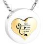 Cremation Jewelry for Ashes, Urn Necklace for Ashes Women Men Memorial Pendant -God Has You in his Arms I Have You in My Heart