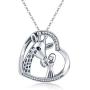 JUSTKIDSTOY 925 Sterling Silver Animal Heart Pendant Keep Me in Your Heart Giraffe Panda Necklace Jewelry Gifts for Women Girlfriend