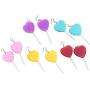 4/5 Pairs Cute Resin Heart-shaped Lollipop Drop Earring Handmade Candy Color Simulation Food Dangle Earring Funny Cartoonn Friendship Exaggerated Trend Style Jewelry for Women Girl