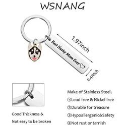 WSNANG Best Husky Mom Ever Keychain Husky Jewelry Dog Mom Gift Dog Lover Jewelry for Husky Lover