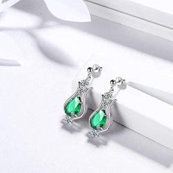 Aurora Tears Violin Music Jewelry Women 925 Sterling Silver Music Fans Birth Stone Pendant/Earrings Musicial Gift Musician Birthday Jewelry Present