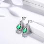 Aurora Tears Violin Music Jewelry Women 925 Sterling Silver Music Fans Birth Stone Pendant/Earrings Musicial Gift Musician Birthday Jewelry Present