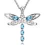 TOUPOP Mothers Day Gifts s925 Sterling Silver Dragonfly Pendant Necklace with Crystal Jewelry Gifts for Mom Mother Women Teen Girls Birthday