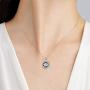 TOUPOP Moon Necklace s925 Sterling Silver Star Necklace Crescent Necklace Pendant with Blue Circle Crystal Jewelry Gifts for Women Teens Girls Mom Birthday Mothers Day