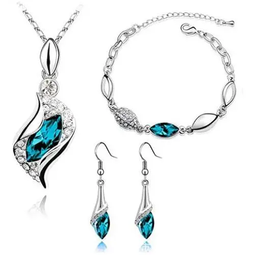 Necklace Earrings Bracelets Tears of Angels Style Diamond Crystal Elegant Women Girls Jewelry Necklace Earrings Bracelets Tears of Angels Style Diamond Crystal Elegant Women Girls Jewelry