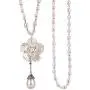 TULIP LY White Crystal Pendant Necklace Long Sweater Necklace Fashion Jewelry for Women Girls TULIP LY White Crystal Pendant Necklace Long Sweater Necklace Fashion Jewelry for Women Girls