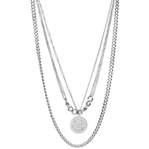 W WOOGGE Men Layered Necklace Stainless Steel Oval Link Chain Necklace with Lock/Bar/O Ring Tube Pendant Necklace for Women Girls Boys Punk Choker Jewelry W WOOGGE Men Layered Necklace Stainless Steel Oval Link Chain Necklace with Lock/Bar/O Ring Tube Pendant Necklace for Women Girls Boys Punk Choker Jewelry