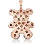 TOPGRILLZ Iced Out Simulated Lab Diamond Super Marie Mellow Mushroom Teddy Bear Pendant Necklace with Stainless Steel Chain for Women Girls Men Fashion Jewelry Gifts