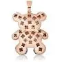 TOPGRILLZ Iced Out Simulated Lab Diamond Super Marie Mellow Mushroom Teddy Bear Pendant Necklace with Stainless Steel Chain for Women Girls Men Fashion Jewelry Gifts