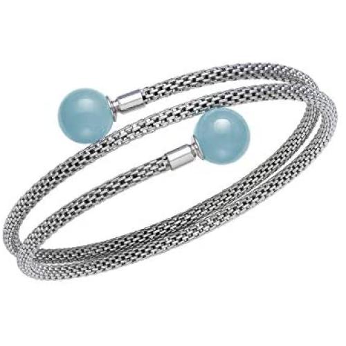 Sterling Silver Natural Aquamarine Gemstone Bracelet
