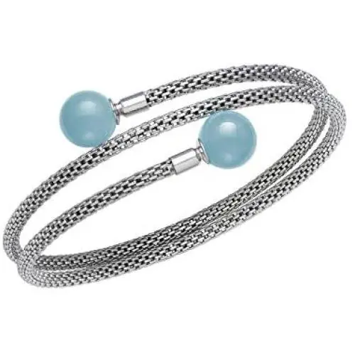 Sterling Silver Natural Aquamarine Gemstone Bracelet Sterling Silver Natural Aquamarine Gemstone Bracelet