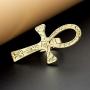 RechicGu Egyptian Ancient Ankh Key of Life Cross Ring Cleopatra Adjustable Band Ankara Hieroglyphic Carved Symbol of Protection Amulet Jewelry