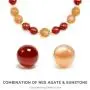 Rose&Poem Red Agate and Sunstone Crystal Bracelet, Lucky Starfish Charm, 14K Gold Plated Natural Handmade Stretch Beaded Bracelets, Spiritual Reiki Chakra Feng Shui Healing Gemstone Crystal Bead Divine Love Dainty Jewelry Gift